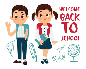 Welcome back to school, vector illustration.