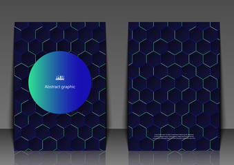 Flyer template with abstract background. Graphic illustration with geometric pattern. Eps10 Vector illustration.