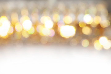 Blurred background Close up decoration light, bokeh effect background with copyspace