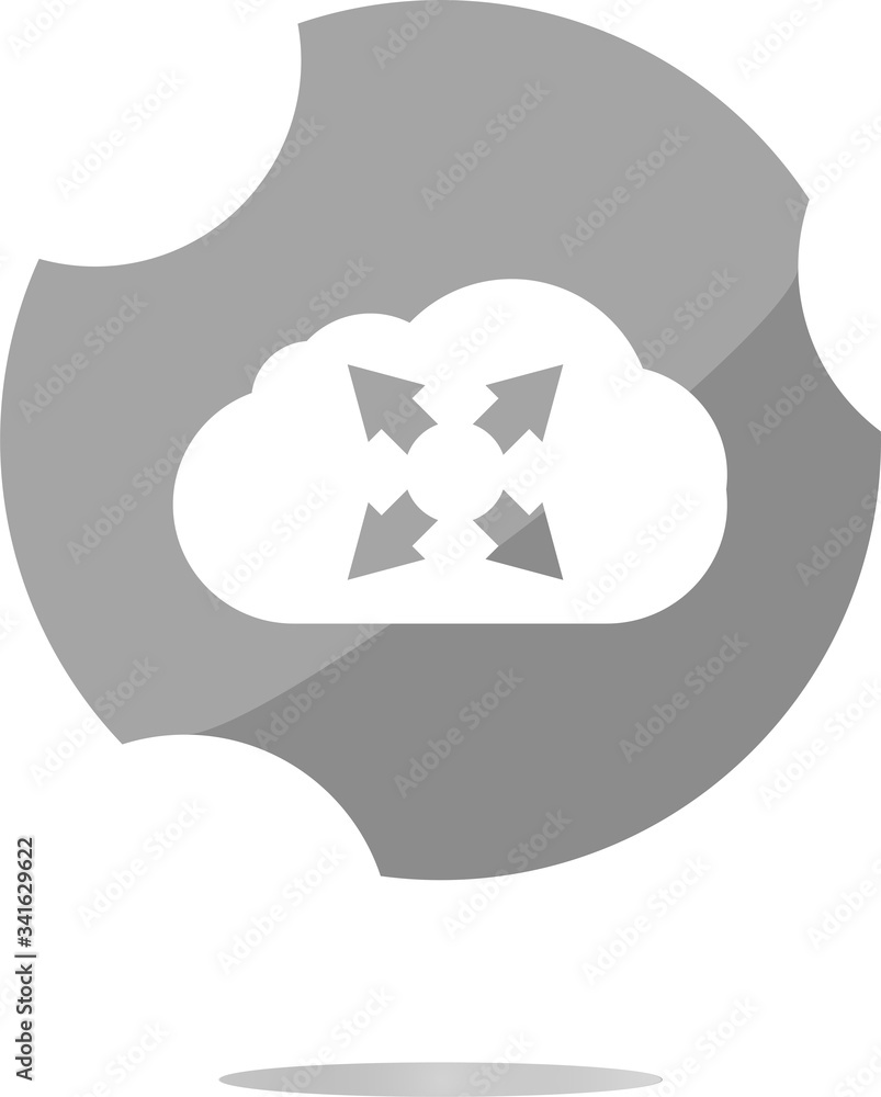 Poster abstract cloud set icon. upload button. load symbol. round button