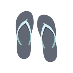 Flip-flop set on a white background. Rubber slippers. Vector illustration.