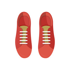 Flat sport sneakers illustration. Pair of sport shoes isolated on white background.