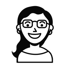 Obraz na płótnie Canvas woman female with eyeglasses avatar character