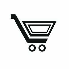 Shopping cart shape icon vector