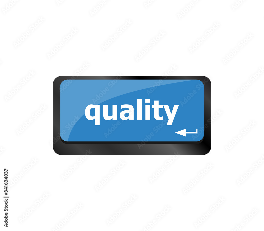 Poster quality button on computer keyboard showing business concept