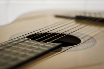 Fototapeta premium acoustic guitar close up