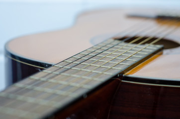 Fototapeta premium acoustic guitar close up