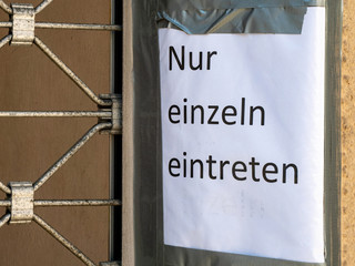 Corona - einzeln eintreten