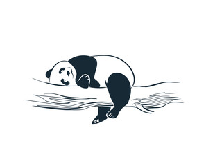 panda bear sketch vector japanese chinese design isolated elements © CharlieNati