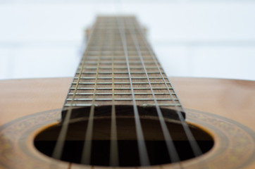 close up of a guitar