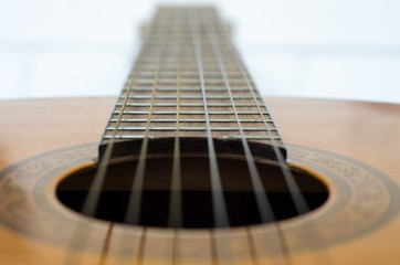 Fototapeta premium acoustic guitar close up