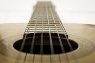 Fototapeta premium acoustic guitar close up