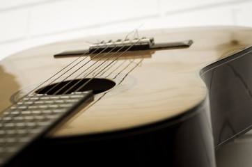 Fototapeta premium acoustic guitar close up