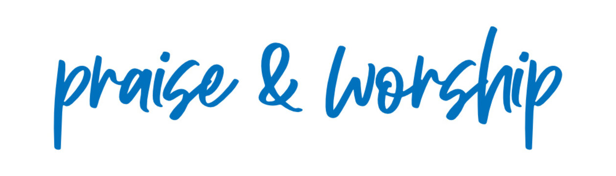 praise and worship Vector brush calligraphy banner, inspirational typography, Thin segment line font, minimalist type