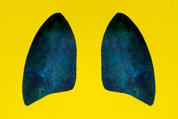 Lung symbol paper art.