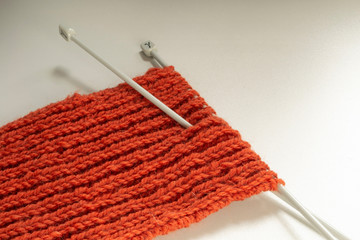 knitting needles and yarn