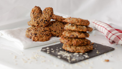 OAT AND BANANA COOKIES WITH CHOCOLATE NIPPLES AND HEART SHAPE