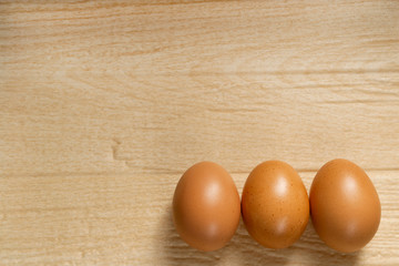 eggs on wooden background
