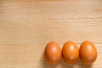 eggs on wooden table