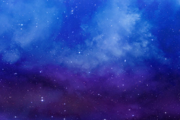 Fototapeta na wymiar Nebula and galaxies in deep, dark space. Abstract cosmos background. Starry sky.