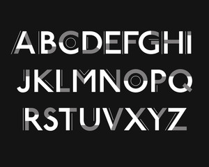 Abstract digital modern alphabet fonts.