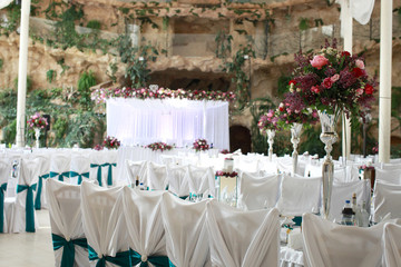 Beautiful luxuary cool white wedding set up