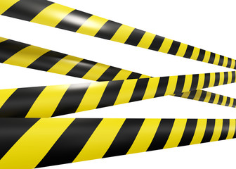 Warning stripes 3d rendering