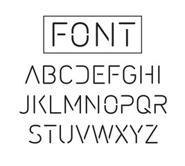 Thin font. Futuristic font. Cosmic Font. Vector alphabet set. Elegant light font. Minimal. Latin alphabet letters - stock vector
