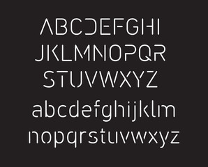 Fototapeta na wymiar Thin font. Futuristic font. Cosmic Font. Vector alphabet set. Elegant light font. Minimal. Latin alphabet letters - stock vector 