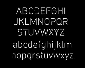 Thin font. Futuristic font. Cosmic Font. Vector alphabet set. Elegant light font. Minimal. Latin alphabet letters - stock vector
