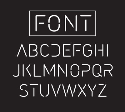 Thin font. Futuristic font. Cosmic Font. Vector alphabet set. Elegant light font. Minimal. Latin alphabet letters - stock vector
