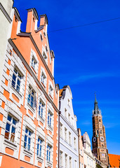 historic facades in Landshut - bavaria