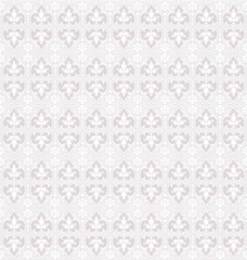 Seamless Wallpaper with a damask pattern. Royal pattern with floral ornament on a light lilac background. Suitable for flyers, banners, hotel interior design, beauty salon, Spa, restaurant, club.