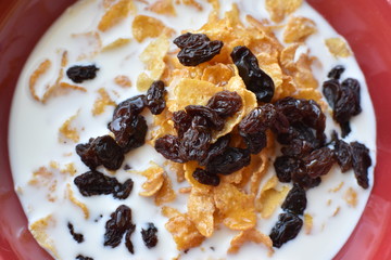 Breakfast cereal with raisins