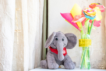 Home interior, paper flowers, beautiful.