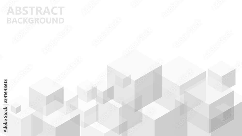 Aufkleber Vector abstract background with geometric gray cubes. Modern abstract geometric background with grey cubes. An excellent advertising poster, print, template for business report. 3D vector.
