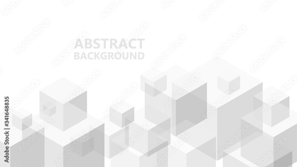 Poster vector abstract background with geometric gray cubes. modern abstract geometric background with grey