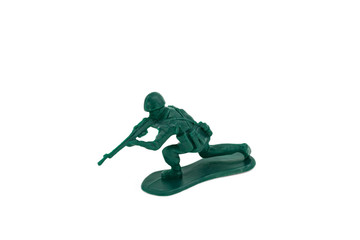 Green toy soldiers on white background. Soldier six on six models. (6/6) Picture fourteen on sixteen viewing angles. (14/16)