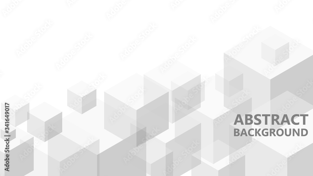 Poster vector abstract background with geometric gray cubes. modern abstract geometric background with grey
