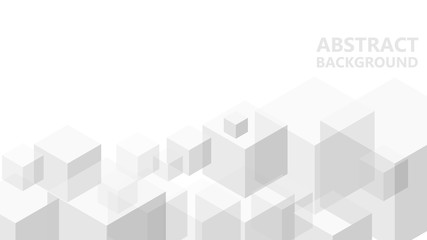 Vector abstract background with geometric gray cubes. Modern abstract geometric background with grey cubes. An excellent advertising poster, print, template for business report. 3D vector.