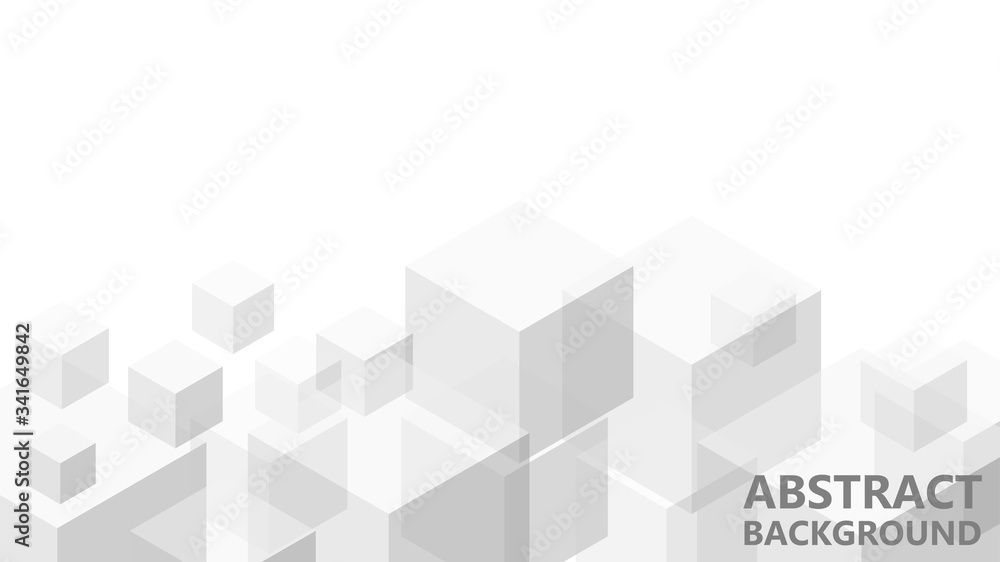 Aufkleber Vector abstract background with geometric gray cubes. Modern abstract geometric background with grey cubes. An excellent advertising poster, print, template for business report. 3D vector.