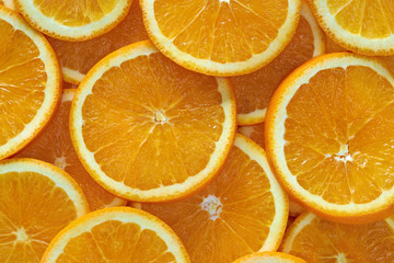background from orange slices. Rings of orange