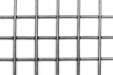 Insulated metal mesh with a square section on a white background