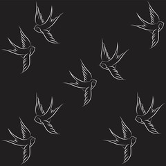 Fototapeta premium Hand, holding, swallow, bird, vector, illustration