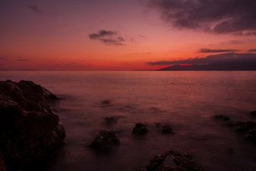 coucher de soleil pose longue