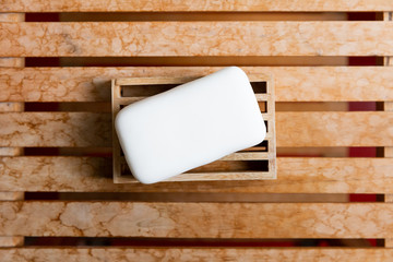 Home care, white soap hygiene to wash hands