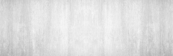 Wide Table top view of wood texture in white light panoramic background. Panorama Grey clean grain wooden floor birch panel backdrop concept with plain board pale detail streak for space clear.