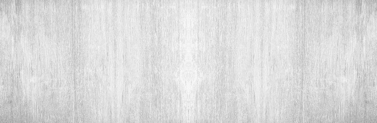 Wide Table top view of wood texture in white light panoramic background. Panorama Grey clean grain wooden floor birch panel backdrop concept with plain board pale detail streak for space clear.