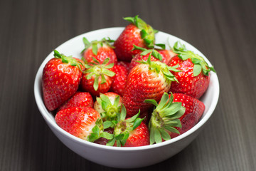 Photo session of fresh organic strawberries.
