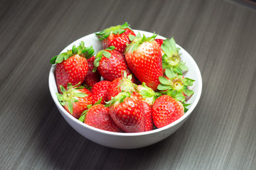 Photo session of fresh organic strawberries.